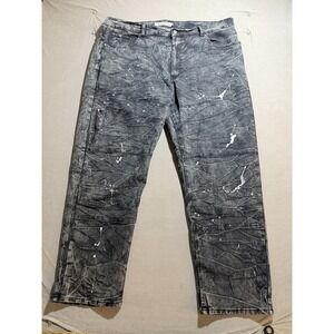 Akademiks‎ Jeanius Vintage Streetwear Jeans Black Dark Wash Pockets 44x32 Y2K